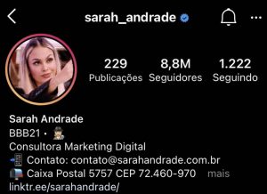 Sarah perde 1 milhao de seguidores no Instagram apos falas polemicas