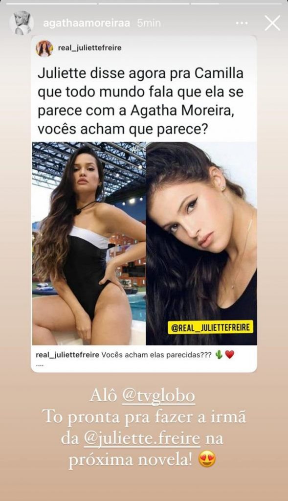 Agatha Moreira sobre semelhanca com Juliette Pronta para fazer a irma dela na proxima novela