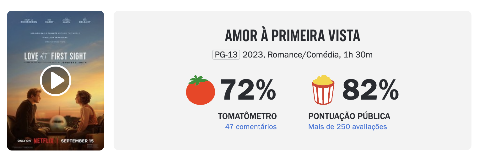 filme de romance na netflix: Amor à Primeira Vista