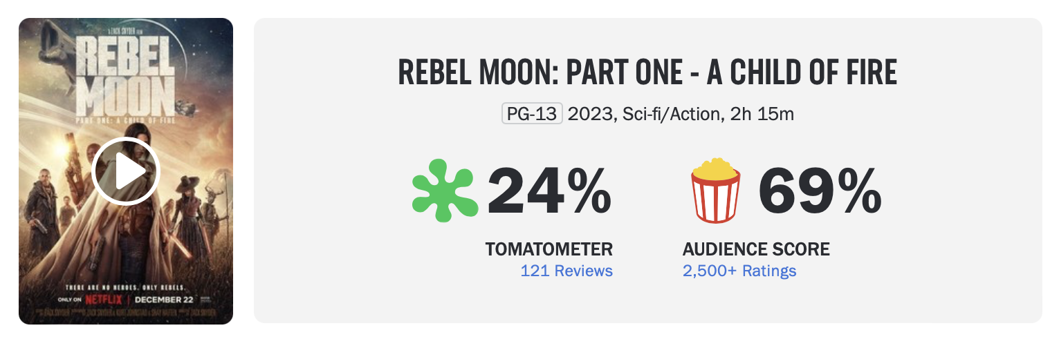 filme Rebel Moon - Parte 1: A Menina do Fogo na Netflix