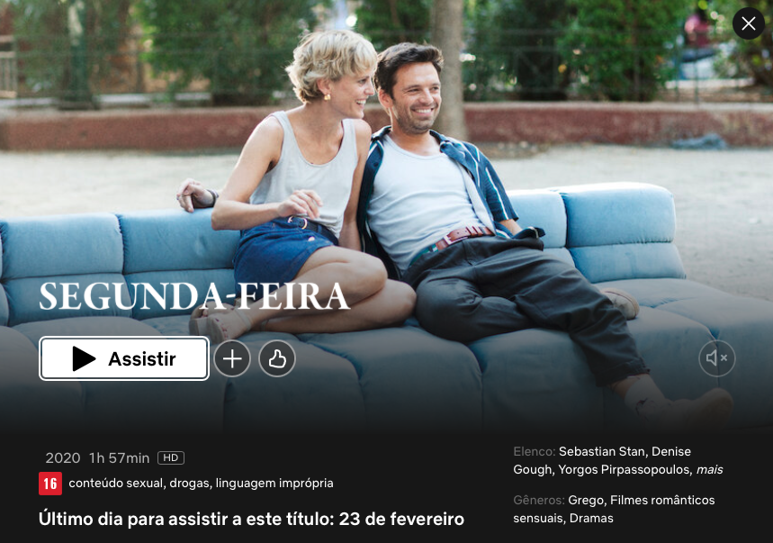 Segunda-feira, filme de romance na Netflix